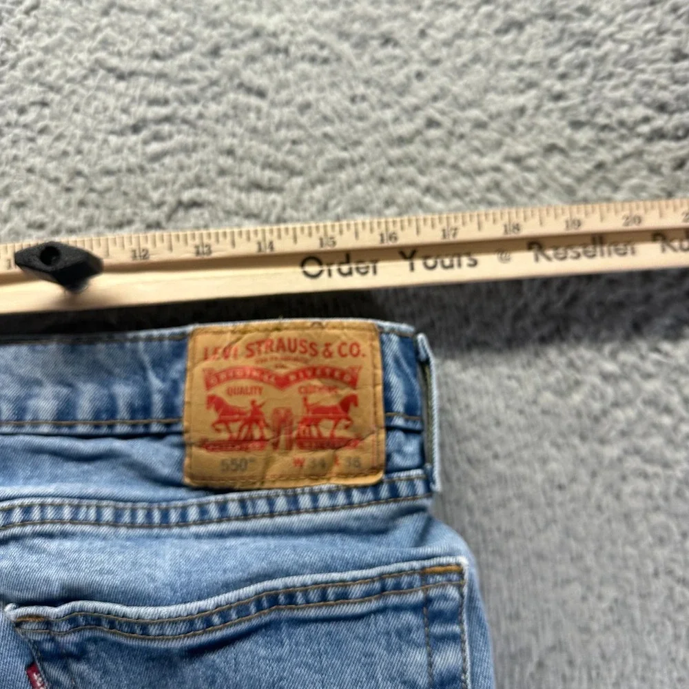 Levi's 550 Jeans Mens 34x36 Blue Cotton‎ Denim Straight Workwear Faded Stretch